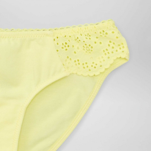 Culotte avec broderies anglaises - Jaune