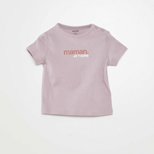 T-shirt manches courtes avec inscription - Violet