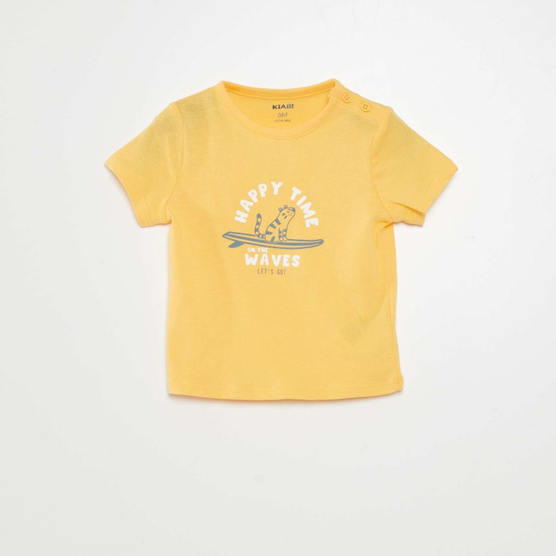 T-shirt manches courtes imprimé - Jaune