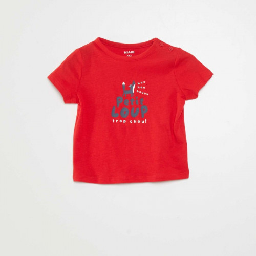 T-shirt manches courtes imprimé - Rouge