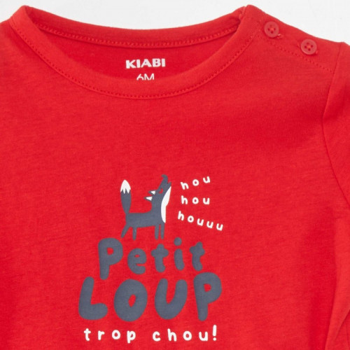 T-shirt manches courtes imprimé - Rouge