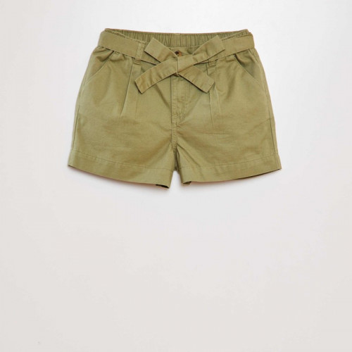 Short en popeline - Kaki