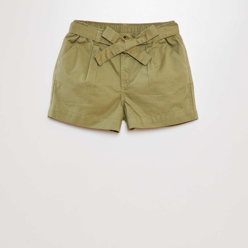 Short en popeline - Kaki