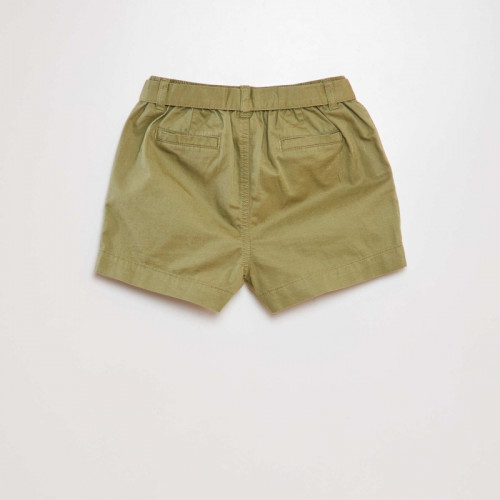 Short en popeline - Kaki