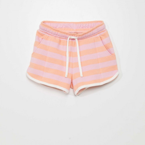 Short en french terry - Rose rayé