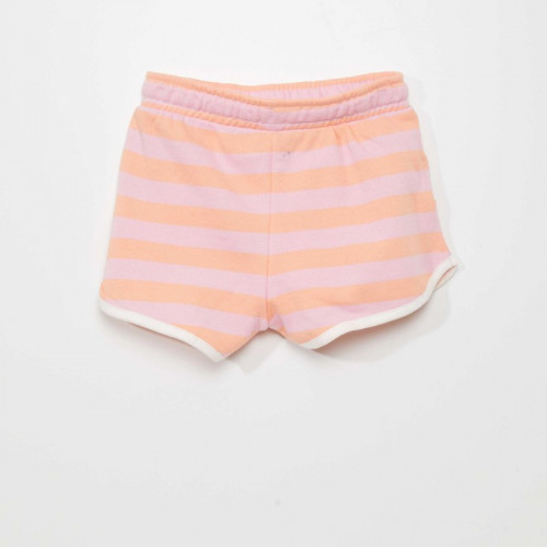 Short en french terry - Rose rayé