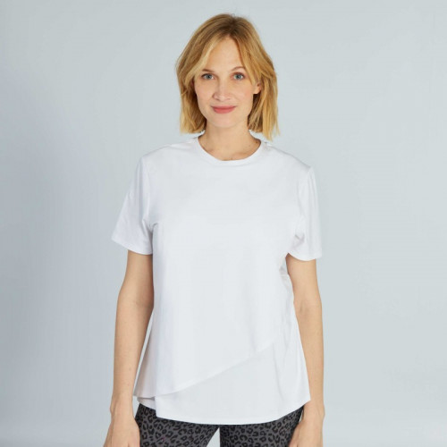 T-shirt d'allaitement ouverture portefeuille - Blanc