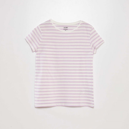 T-shirt imprimé marinière - Lila