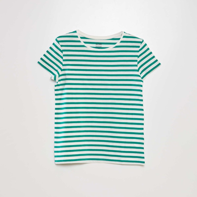 T-shirt imprimé marinière - Vert