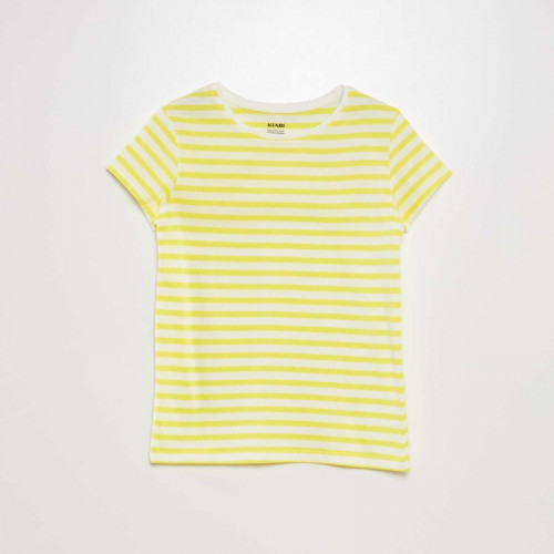 T-shirt imprimé marinière - Jaune