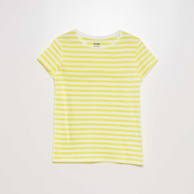 T-shirt imprimé marinière - Jaune