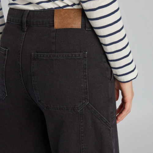 Pantalon en denim taille haute - Gris