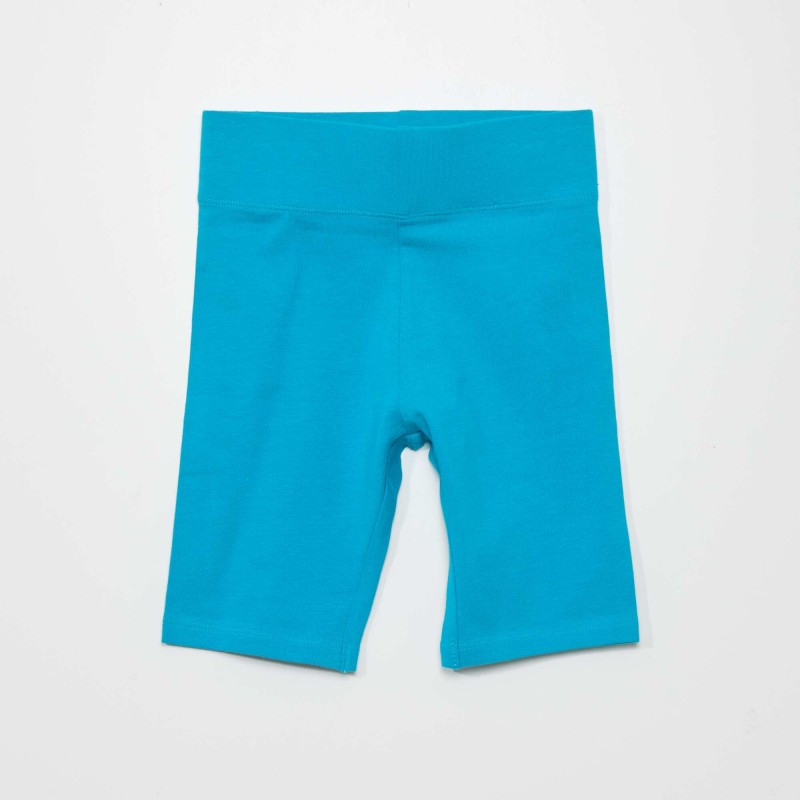 Short cycliste en coton stretch - Bleu canard