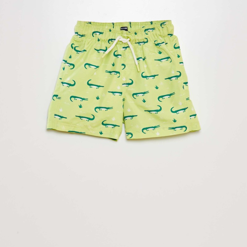 Short de bain imprimé - Vert pomme