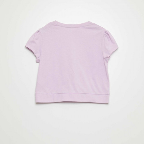 Tee-shirt noué devant - Violet