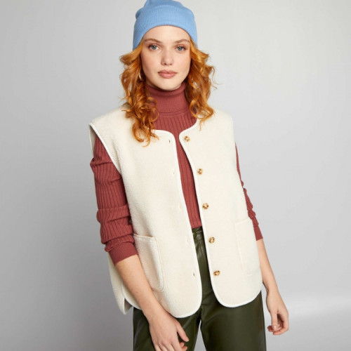 Veste sans manches en sherpa - Blanc