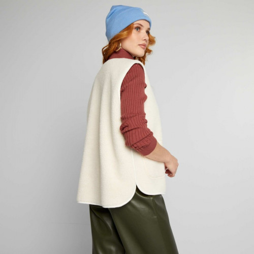 Veste sans manches en sherpa - Blanc