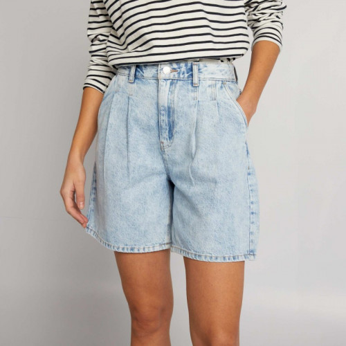 Short long en jean - Bleu