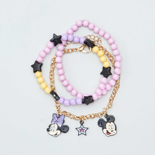 Lot de 3 bracelets 'Minnie' 'Disney' - Rose