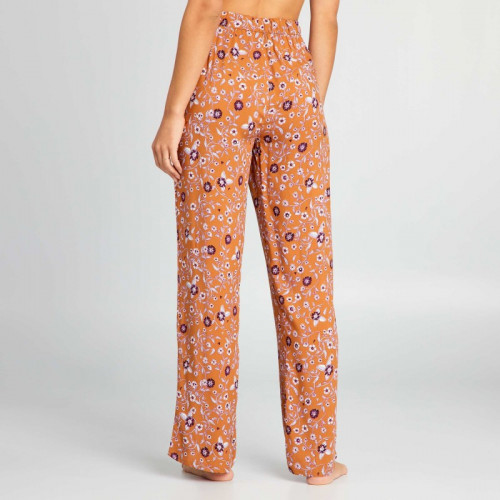 Pantalon de pyjama large imprimé - Marron imprimé