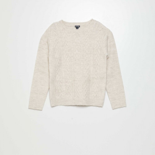 Pull en maille torsadée - Beige