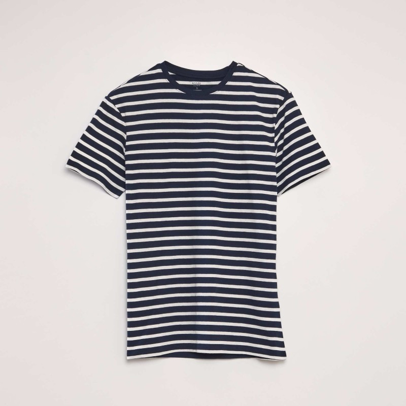 T-shirt marinière en coton - Bleu/blanc