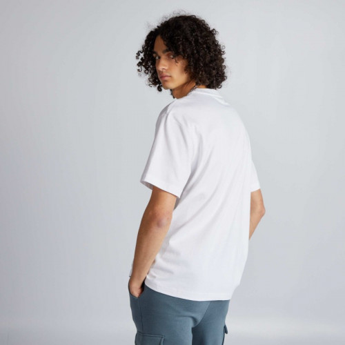 T-shirt en coton à imprimé devant - Blanc