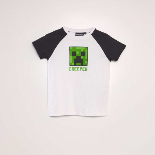 T-shirt en coton 'Minecraft' - Blanc