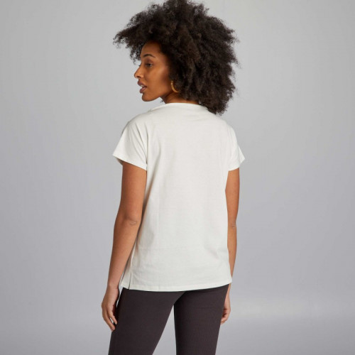 T-shirt d'allaitement avec col boutonné - Blanc