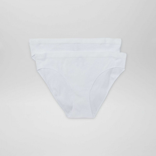 Lot de 2 culottes en maille côtelée - Blanc