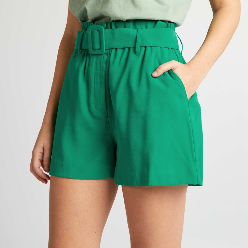 Short à ceinture - Vert