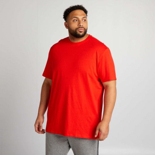 T-shirt uni en maille jersey - Rouge