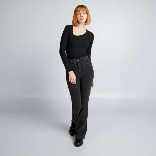 Jean flare/bootcut à taille haute - Noir