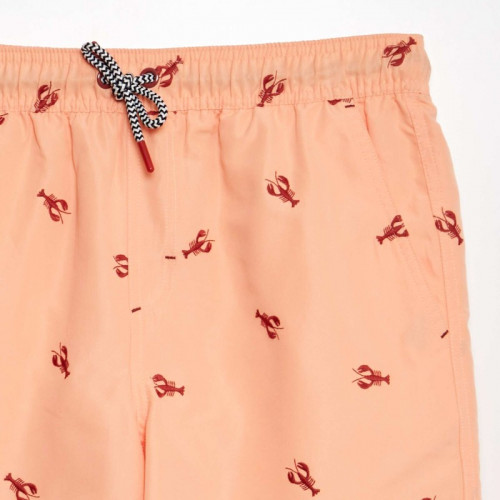 Short de bain à motif - Orange rose