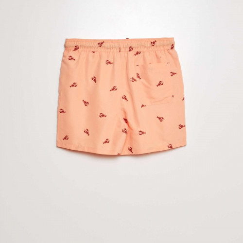 Short de bain à motif - Orange rose