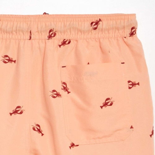 Short de bain à motif - Orange rose