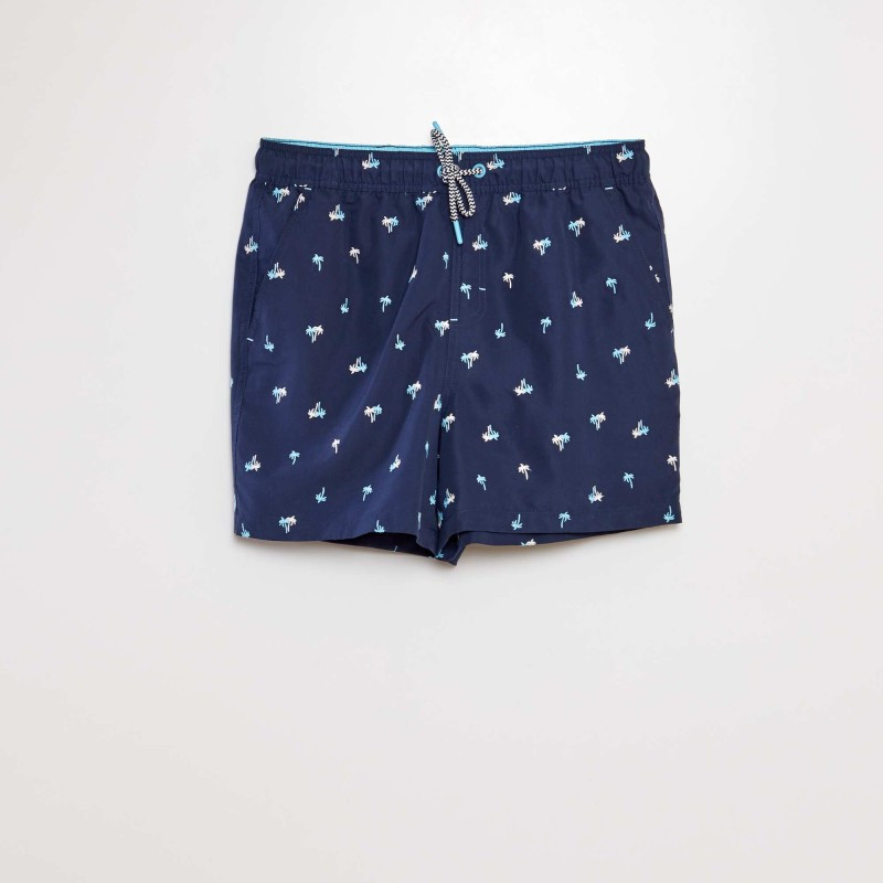 Short de bain à motif - Marine