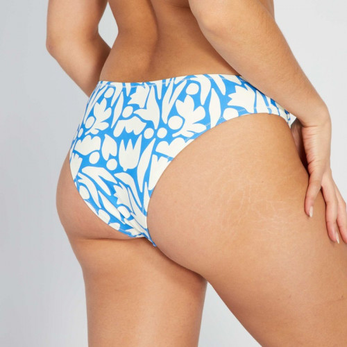 Culotte de bain brésilienne imprimé - Blanc/bleu