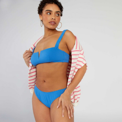 Culotte de bain taille haute - Bleu