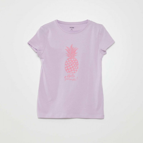 T-shirt imprimé manches courtes - Violet