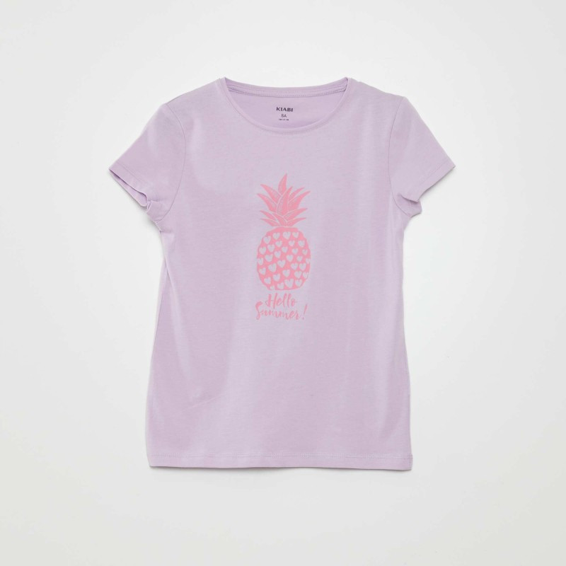 T-shirt imprimé manches courtes - Violet