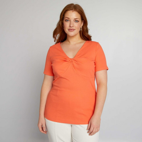 T-shirt torsadé - Orange