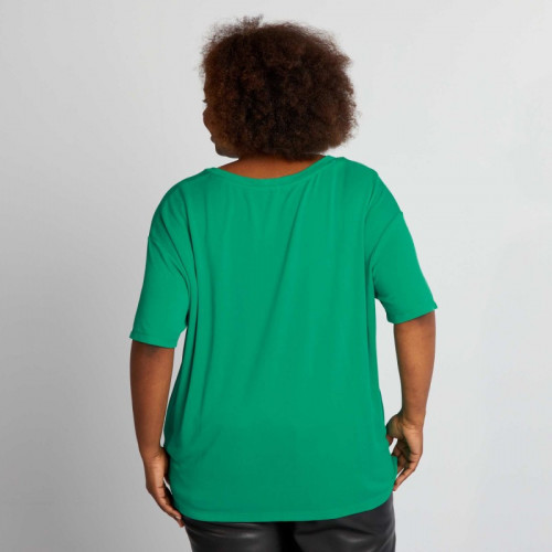 Tee-shirt col V ultra-stretch - Vert