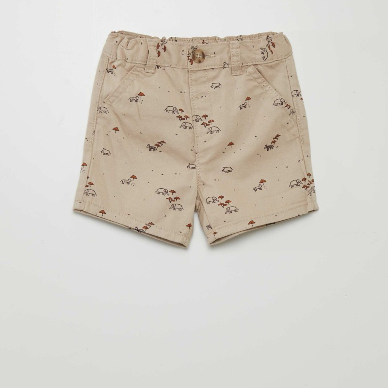 Short chino en twill - Beige savane