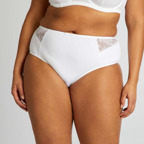 Culotte en dentelle tissée - Blanc