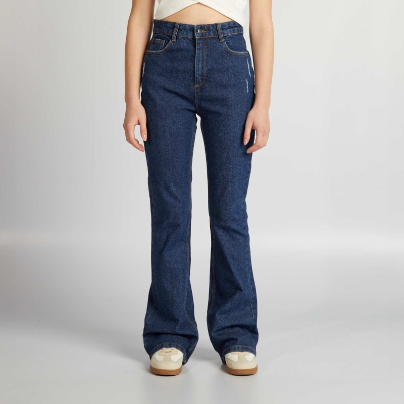 Jean flare/bootcut à taille haute - Bleu brut