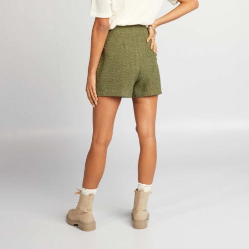 Jupe short avec boutons bijoux - Vert