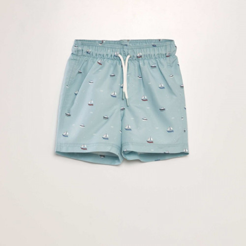 Short de bain imprimé - Bleu turquoise