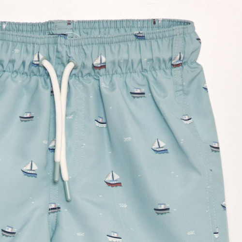 Short de bain imprimé - Bleu turquoise