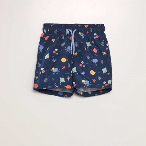 Short de bain imprimé - Bleu marine